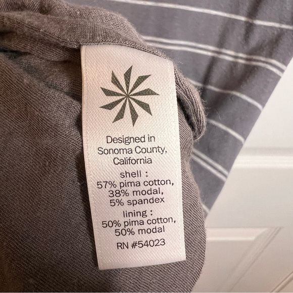 Athleta Womens Small Tall Sleeveless Dress Gray and White Ruching one side GUC - Picture 5 of 6